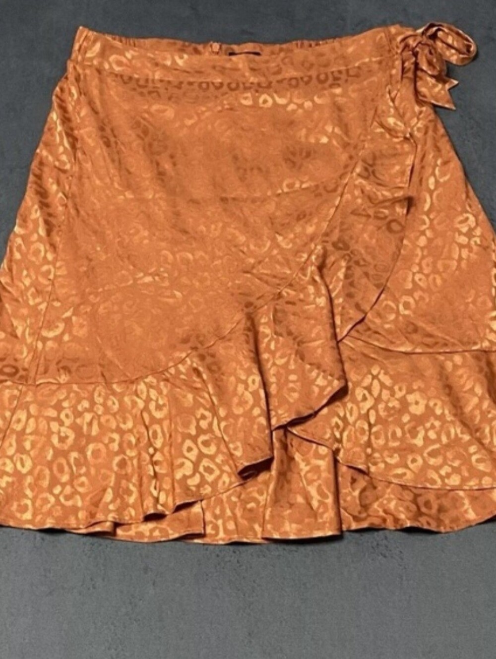 Torrid Skirt Womens Size 2X Faux Wrap Ruffle Hem High Low Leopard Print (B2)